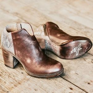 red patent leather ankle boots